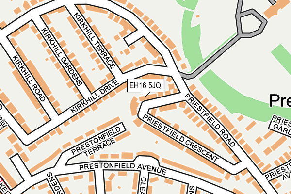 EH16 5JQ map - OS OpenMap – Local (Ordnance Survey)