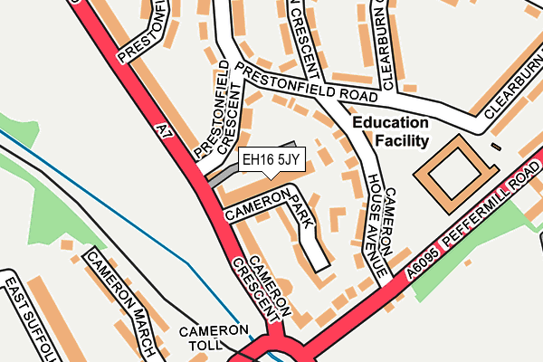 EH16 5JY map - OS OpenMap – Local (Ordnance Survey)