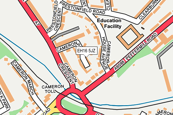 EH16 5JZ map - OS OpenMap – Local (Ordnance Survey)