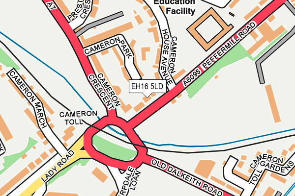 EH16 5LD map - OS OpenMap – Local (Ordnance Survey)