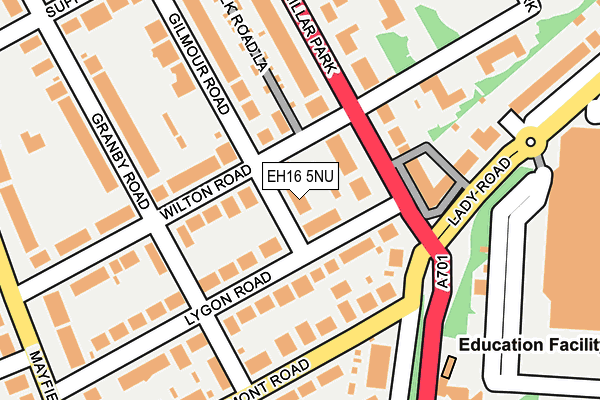 EH16 5NU map - OS OpenMap – Local (Ordnance Survey)