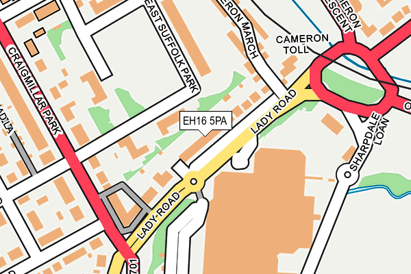 EH16 5PA map - OS OpenMap – Local (Ordnance Survey)