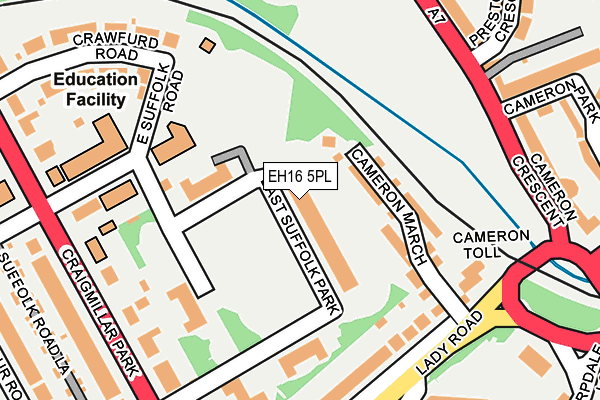 EH16 5PL map - OS OpenMap – Local (Ordnance Survey)