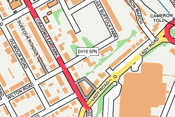 EH16 5PN map - OS OpenMap – Local (Ordnance Survey)