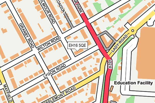 EH16 5QE map - OS OpenMap – Local (Ordnance Survey)