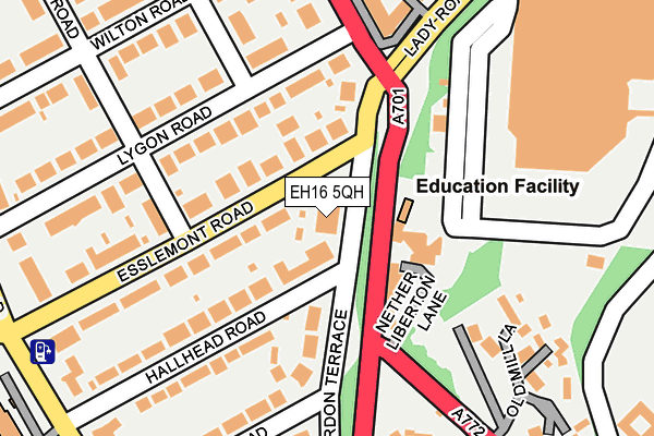 EH16 5QH map - OS OpenMap – Local (Ordnance Survey)