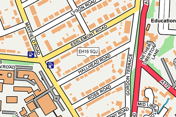 EH16 5QJ map - OS OpenMap – Local (Ordnance Survey)