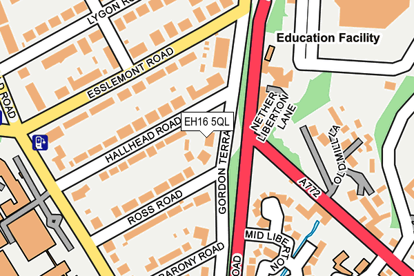 EH16 5QL map - OS OpenMap – Local (Ordnance Survey)