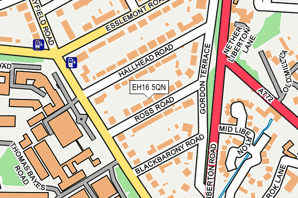 EH16 5QN map - OS OpenMap – Local (Ordnance Survey)