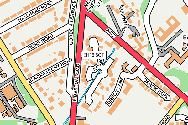 EH16 5QT map - OS OpenMap – Local (Ordnance Survey)
