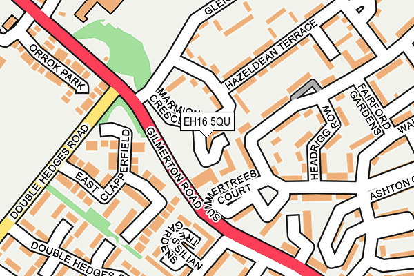 EH16 5QU map - OS OpenMap – Local (Ordnance Survey)