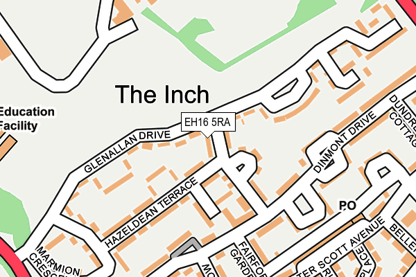 EH16 5RA map - OS OpenMap – Local (Ordnance Survey)