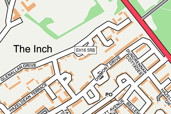 EH16 5RB map - OS OpenMap – Local (Ordnance Survey)