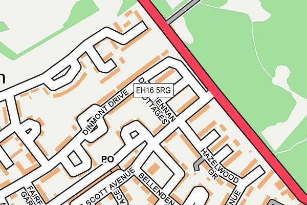 EH16 5RG map - OS OpenMap – Local (Ordnance Survey)