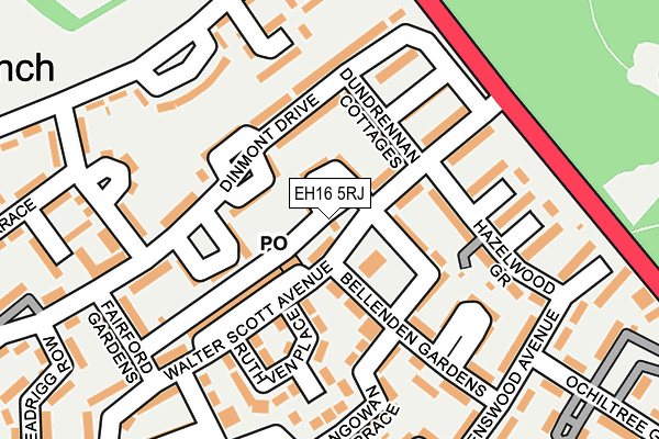 EH16 5RJ map - OS OpenMap – Local (Ordnance Survey)