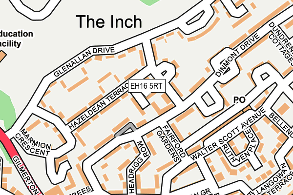 EH16 5RT map - OS OpenMap – Local (Ordnance Survey)