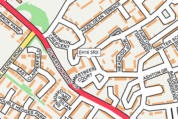 EH16 5RX map - OS OpenMap – Local (Ordnance Survey)