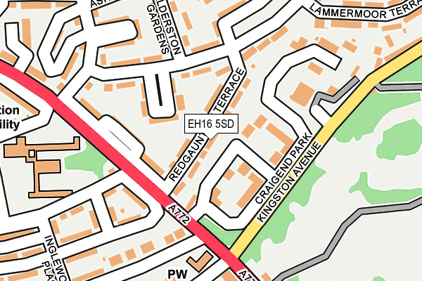 EH16 5SD map - OS OpenMap – Local (Ordnance Survey)