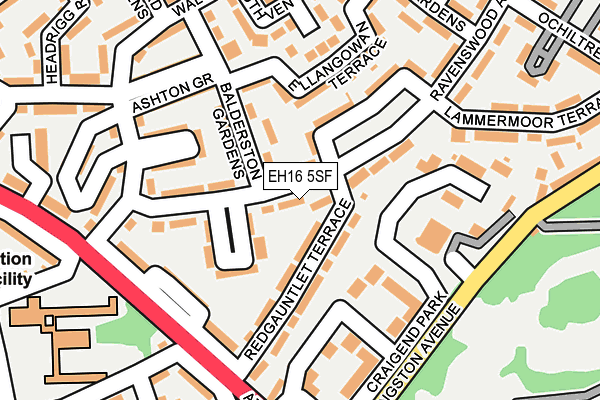 EH16 5SF map - OS OpenMap – Local (Ordnance Survey)