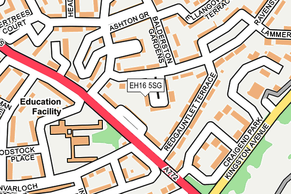 EH16 5SG map - OS OpenMap – Local (Ordnance Survey)