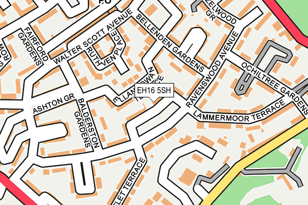 EH16 5SH map - OS OpenMap – Local (Ordnance Survey)