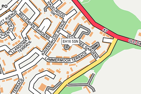 EH16 5SN map - OS OpenMap – Local (Ordnance Survey)