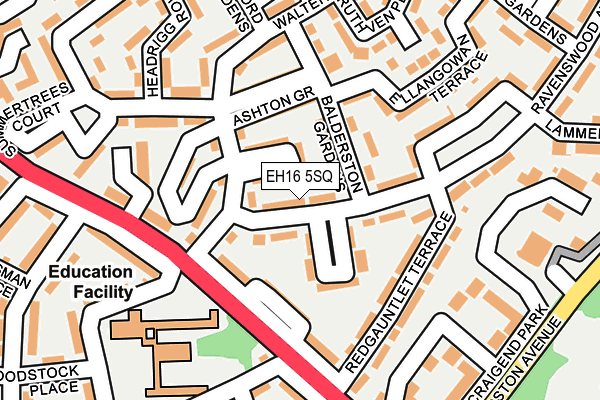 EH16 5SQ map - OS OpenMap – Local (Ordnance Survey)