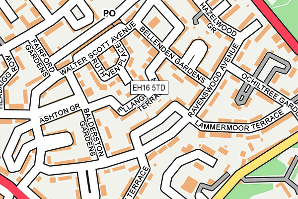 EH16 5TD map - OS OpenMap – Local (Ordnance Survey)
