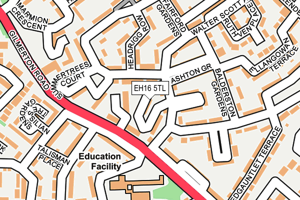 EH16 5TL map - OS OpenMap – Local (Ordnance Survey)