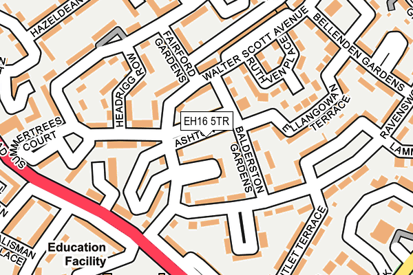 EH16 5TR map - OS OpenMap – Local (Ordnance Survey)