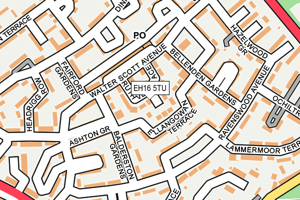 EH16 5TU map - OS OpenMap – Local (Ordnance Survey)