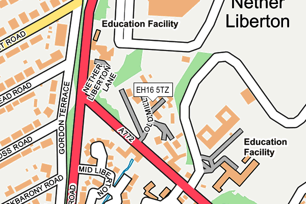 EH16 5TZ map - OS OpenMap – Local (Ordnance Survey)