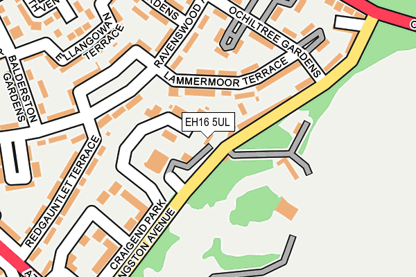 EH16 5UL map - OS OpenMap – Local (Ordnance Survey)