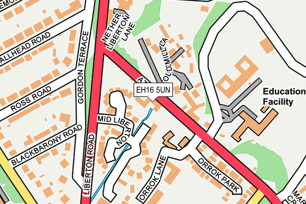 EH16 5UN map - OS OpenMap – Local (Ordnance Survey)
