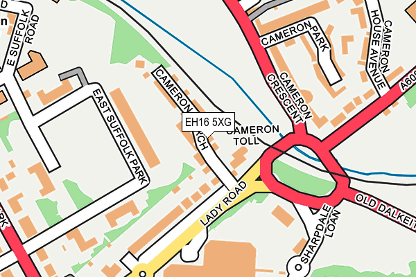 EH16 5XG map - OS OpenMap – Local (Ordnance Survey)