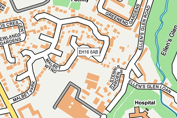 EH16 6AB map - OS OpenMap – Local (Ordnance Survey)