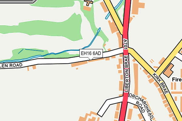 EH16 6AD map - OS OpenMap – Local (Ordnance Survey)