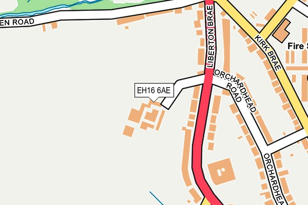 EH16 6AE map - OS OpenMap – Local (Ordnance Survey)