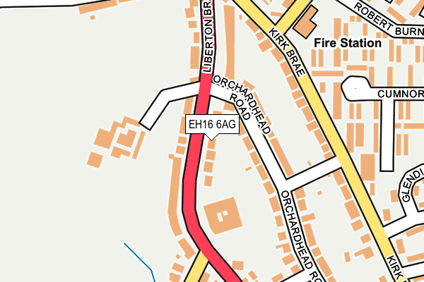 EH16 6AG map - OS OpenMap – Local (Ordnance Survey)