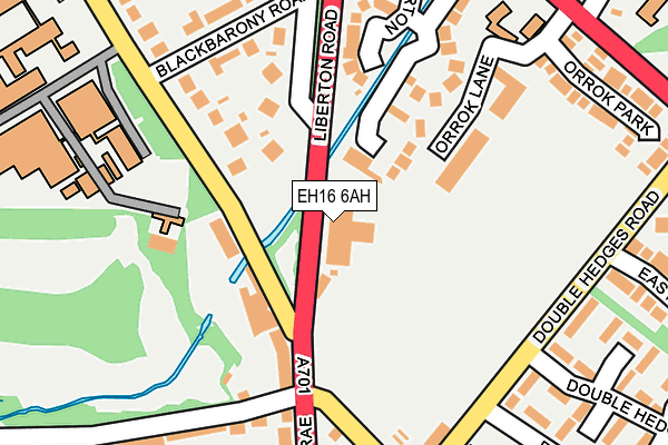 EH16 6AH map - OS OpenMap – Local (Ordnance Survey)