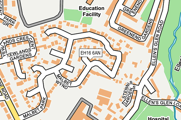 EH16 6AN map - OS OpenMap – Local (Ordnance Survey)