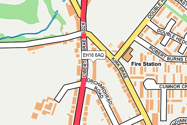 EH16 6AQ map - OS OpenMap – Local (Ordnance Survey)