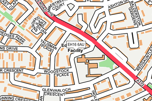 EH16 6AU map - OS OpenMap – Local (Ordnance Survey)