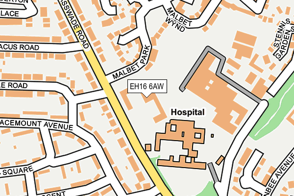 EH16 6AW map - OS OpenMap – Local (Ordnance Survey)