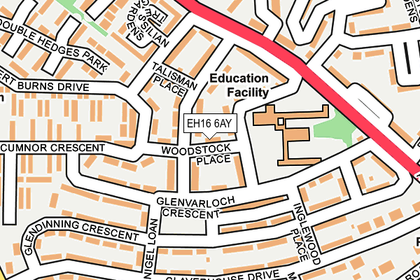 EH16 6AY map - OS OpenMap – Local (Ordnance Survey)