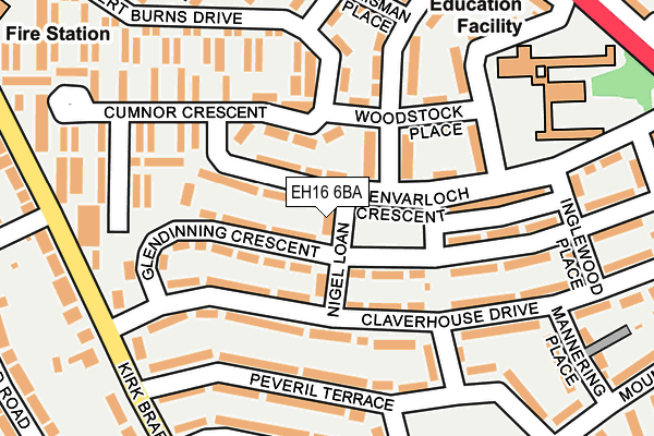 EH16 6BA map - OS OpenMap – Local (Ordnance Survey)