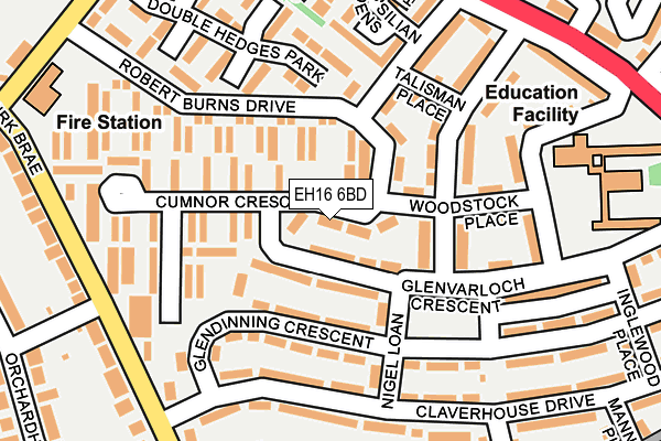 EH16 6BD map - OS OpenMap – Local (Ordnance Survey)