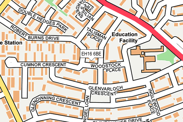 EH16 6BE map - OS OpenMap – Local (Ordnance Survey)