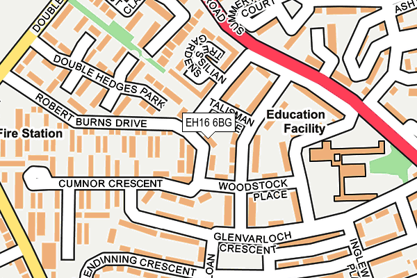 EH16 6BG map - OS OpenMap – Local (Ordnance Survey)