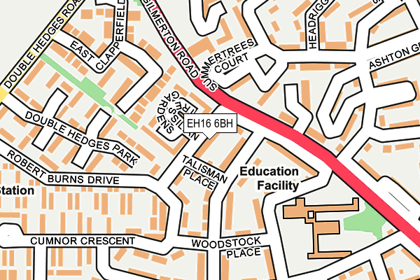 EH16 6BH map - OS OpenMap – Local (Ordnance Survey)